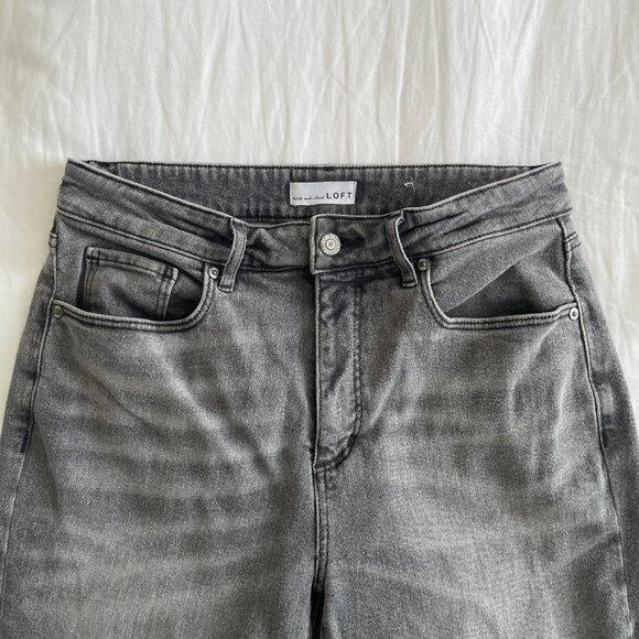 LOFT Curvy Kick Flare Gray Cropped Pants (sz 29 / 8) - Picture 5 of 9